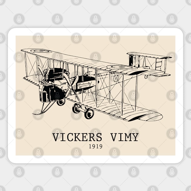 Vickers Vimy World War I Bomber Magnet by Lakeric